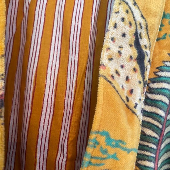NWOT Handmade Handblock Print Cotton Velour Robe One Size - Picture 2 of 5